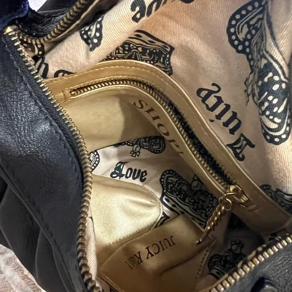 Juicy Couture Black and Gold Hobo Bag with Soft Leather - Picture 7 of 15